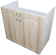 Masca pentru chiuveta cu 2 usi Zebra, Alba/MDF Sonoma, fara blat, 80 x 82 x 50 cm