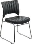 Scaun vizitator NOBLE, cadru cromat, piele ecologica, Negru