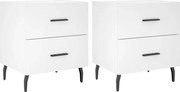 vidaXL Noptiere, 2 buc., alb, 40x35x47,5 cm, lemn compozit