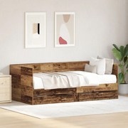 vidaXL Cadru de daybed cu sertare Lemn vechi 90 x 190 cm Lemn compozit