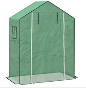 Outsunny Husa de Rezerva PE pentru Sera Tunel 143x70x190cm cu Usa Rulabila Ferestre Plasa Verde | Aosom Romania