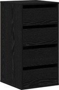 vidaXL Dulap cu sertare cu sertar Negru 40 x 41 x 76 cm Lemn compozit