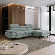 Coltar extensibil cu lada SELVA MINI, sezlong dreapta, stofa catifelat