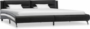 vidaXL Cadru de pat cu headboard Negru 160 x 200 cm Piele artificială