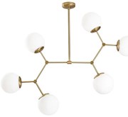 Lustră de 6 becuri Opviq lights Damar, auriu - alb