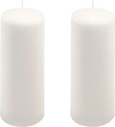 Set de lumânări tip pilon, 20 cm, Ø 7,5 cm, alb, 2 buc