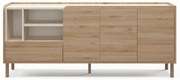 Comodă în culoare naturală cu aspect de lemn de stejar 180x75,5x44 cm Monza – Marckeric