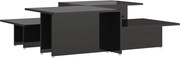 vidaXL Mese cafea 2 buc negru extralucios 111,5x50x33 cm lemn compozit
