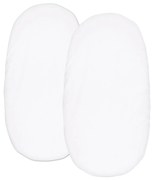 Set 2 cearceafuri din bumbac cu elastic roata pentru landou sau cosulet de rachita Kidizi Alb