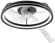 Plafonieră LED cu ventilator FARGO LED/37W/230V negru + telecomandă