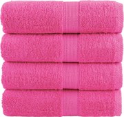 vidaXL Prosoape de baie premium SOLUND, 4 buc. roz, 30x30 cm, 600 g/m²