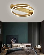 Lustră LED cu Telecomandă,Putere 76W, Gold, Eleganță Modernă și Iluminare Inteligentă