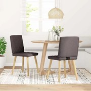 vidaXL Scaune de masă, 2 buc., maro închis, material textil