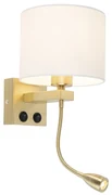 Lampă de perete Art Deco aurie cu abajur alb - Brescia