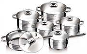 Set oale si tigaie inox cu capace (12 piese), durabile, gatire sanatoasa, Blaumann BL 1031