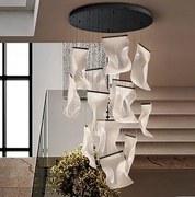 Lustra casa scarii XL cu 13 pendule LED si telecomanda Velos negru