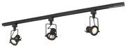 Sistem de șine industrial cu 3 spoturi monofazate negru - Suplux