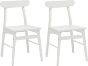 vidaXL Scaun de sufragerie 2 pcs Alb 43 x 44,5 x 77 cm