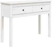 vidaXL Masă consolă, alb, 100x35x75 cm, lemn masiv de pin