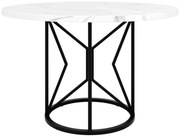 Masă rotundă de dining din MDF, Alb+Negru | Aosom Romania