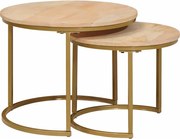 vidaXL Mese de Cafea Nesting 2 pcs Maro Lemn masiv de mango și oțel