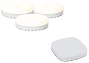 Set de 3 becuri LED inteligente GX53, reglabile, 9W, 806LM, 2700K-6500K, inclusiv hub inteligent Zigbee