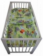 Lenjerie Patut Bebe NOVOKIDS™ din BUMBAC 100% , 3 Piese, Dimensiune Universala, PILOTA INCLUSA, Model Elefant, Verde