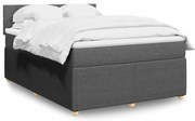 vidaXL Pat box spring cu saltea, gri închis, 140x200 cm, textil