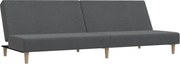 vidaXL Canapea extensibilă cu 2 locuri, gri deschis, țesătură