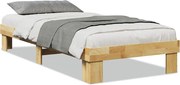 vidaXL Cadru de pat fără saltea 75x190 cm din lemn masiv de stejar