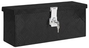 vidaXL Cutie de depozitare, negru, 50x15x20,5 cm, aluminiu
