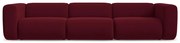 Canapea burgundy cu tapițerie din catifea 319 cm Ekahi – Makamii