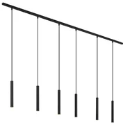 Sistem de iluminat modern pe șină cu 6 lămpi suspendate negre monofazat - Slimline Keno