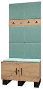 Set mobilier pentru hol Amanda 4 (Stejar artisan + verde). 1085886