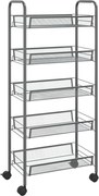 vidaXL Cărucior de bucătărie, 5 niveluri, gri, 46x26x105 cm, fier