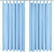 vidaXL Draperii micro-satin cu bride, 2 buc, 140 x 175 cm, turcoaz