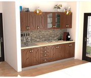 Bucatarie Zebra 2.6m MDF Cedru - frezare frunza