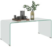 HOMCOM Masa de cafea din sticlă masă de salon rectangulară design modern din sticlă temperată cu margini rotunjite sigure transparent | Aosom Romania