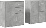 vidaXL Dulapuri, 2 buc., gri beton, 60x31x70 cm, lemn prelucrat