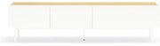 Masă TV albă/în culoare naturală cu aspect de lemn de stejar 180x45 cm Arista – Teulat