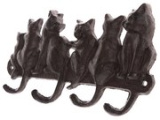 Suport de haine din fontă Cats negru, 11 x 22 cm