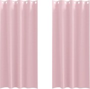 vidaXL Perdele Opaque cu Inel 2 pcs Roz bebe 225 x 140 cm Poliester