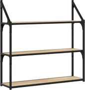 vidaXL Raft cu 3 niveluri stejar sonoma 80x21x78,5 cm, lemn prelucrat