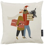 Față de pernă 45x45 cm cu model de Crăciun Christmas Couple – Butter Kings