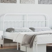 vidaXL Tăblie de pat metalică, alb, 160 cm