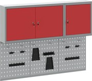 vidaXL Set dulap de unelte 5 pcs Roșu Oțel vopsit electrostatic