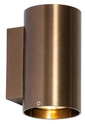 Lampă de perete inteligentă bronz închis rotundă cu 2 lumini incluzând 2 Wifi GU10 50mm - Sandy