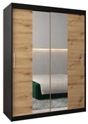 Dulap de haine 150 cm Toki 1 (negru mat + stejar artisan). 1064907