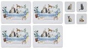 Set cu suporturi farfurii și coasters 8 buc. Curious Cats – Cooksmart ®