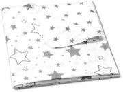 Paturica dubla din bumbac si flanel 100x75 cm Kidizi Galaxy Grey 100% bumbac